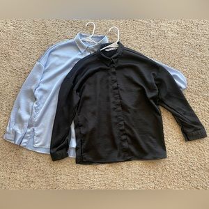 2 pc Zara women satin effect button shirt